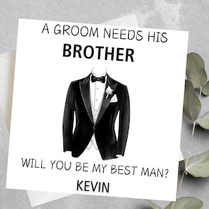 Carte Serez-vous mon meilleur homme pour frère, meilleur ami, carte de proposition de meilleur homme, seras-tu mon garçon d'honneur, meilleur homme, carte de proposition d'huissier