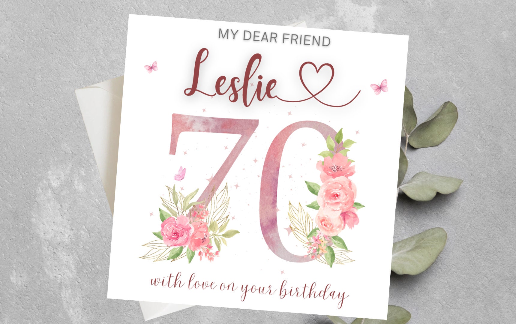 Personalised Friend 70th Birthday Card, Happy 70th Birthday Card for ...
