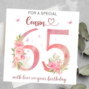 Carte d'anniversaire personnalisée pour cousin, frère, soeur, mari, maman, papa, 65e anniversaire de mariage, carte d'anniversaire personnalisée