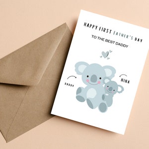 Felice prima festa del papà al miglior papà, biglietto personalizzato per la prima festa del papà per il futuro papà, biglietto personalizzato per la prima festa del papà da figlia, figlio