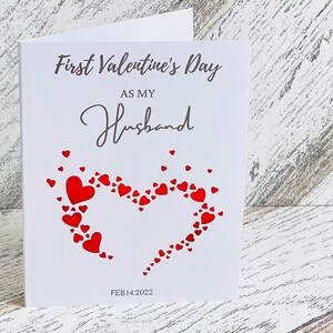 Primeiro dia dos namorados como meu marido com data personalizada, primeiro cartão de dia dos namorados para marido, esposa, namorado, namorada, dia dos namorados