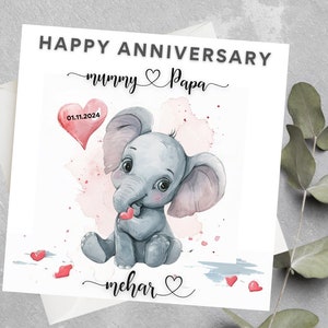 Carte d'anniversaire personnalisée pour les parents, cadeau d'anniversaire personnalisé pour maman et papa, cadeau d'anniversaire pour les parents, carte d'anniversaire à personnaliser