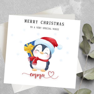 Carte de Noël personnalisée nièce, à une carte de Noël nièce très spéciale, à une nièce spéciale sur la carte de Noël, carte de Noël neveu