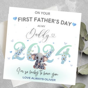 Personalised First Fathers Day Card As Daddy, 1st Father's Day As My Daddy Card, Baby First Fathers Day Card, First Fathers Day Card For Dad