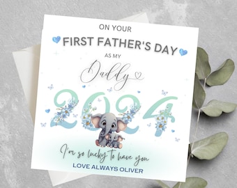 Personalised First Fathers Day Card As Daddy, 1st Father's Day As My Daddy Card, Baby First Fathers Day Card, First Fathers Day Card For Dad