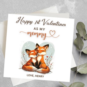 Biglietto di San Valentino per mamma, biglietto di San Valentino personalizzato per la mamma dal bambino, primo giorno di San Valentino come mia mamma, biglietto di San Valentino da bambino a mamma