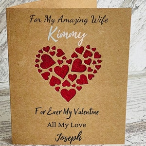 Carte de Saint-Valentin personnalisée pour femme faite à la main, pour ma femme incroyable Saint-Valentin, carte de Saint-Valentin personnalisée pour la femme mari petite amie