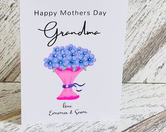 Floral Happy Mothers Day Grandma Card, Grandma Mothers Day Card, Happy Mothers Day To Grandma, To My Grandma on Mothers Day, Floral Card