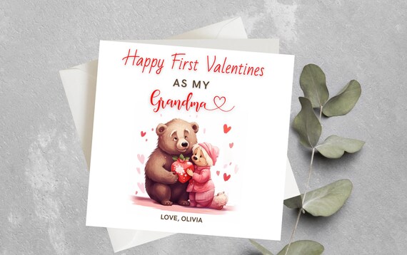 Huxters Biglietto Di Auguri Per Compleanno Della Nonna – Cartolina Con Orso E Cuore, I Love You Everyday, Busta Gialla Inclusa, Carta Pregiata 350g/m², 14,8 Cm