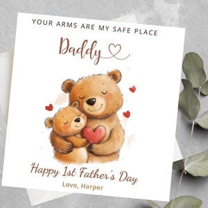 1ère carte de fête des pères personnalisée, premier cadeau de fête des pères, 1ère carte de fête des pères, grand-père, nonno, papa, papa, baba 1ère carte de fête des pères