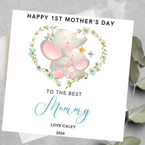 Tarjeta personalizada del primer día de la madre para hija, primera tarjeta del día de las madres para nieta, nuera, 1er día de la madre como tarjeta de mamá