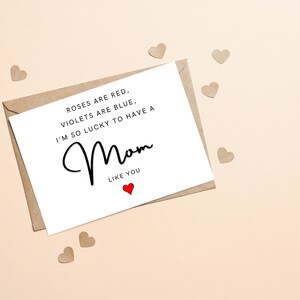 Carte de Saint-Valentin maman pour elle, carte personnalisée de fête des mères, carte d’anniversaire maman cadeau de poème, carte pour maman, carte de Saint-Valentin pour maman