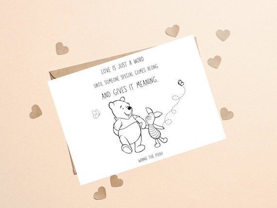 Biglietto d'auguri con Winnie the Pooh - L'amore è solo una parola