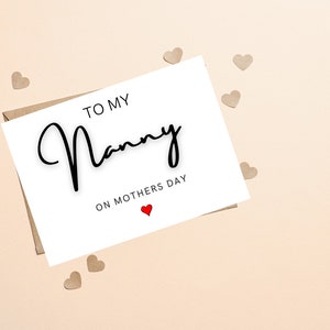À ma carte de fête des mères nounou, carte de fête des mères pour nounou, carte pour grand-parent, carte de fête des mères grand-mère, carte de fête des mères personnalisée