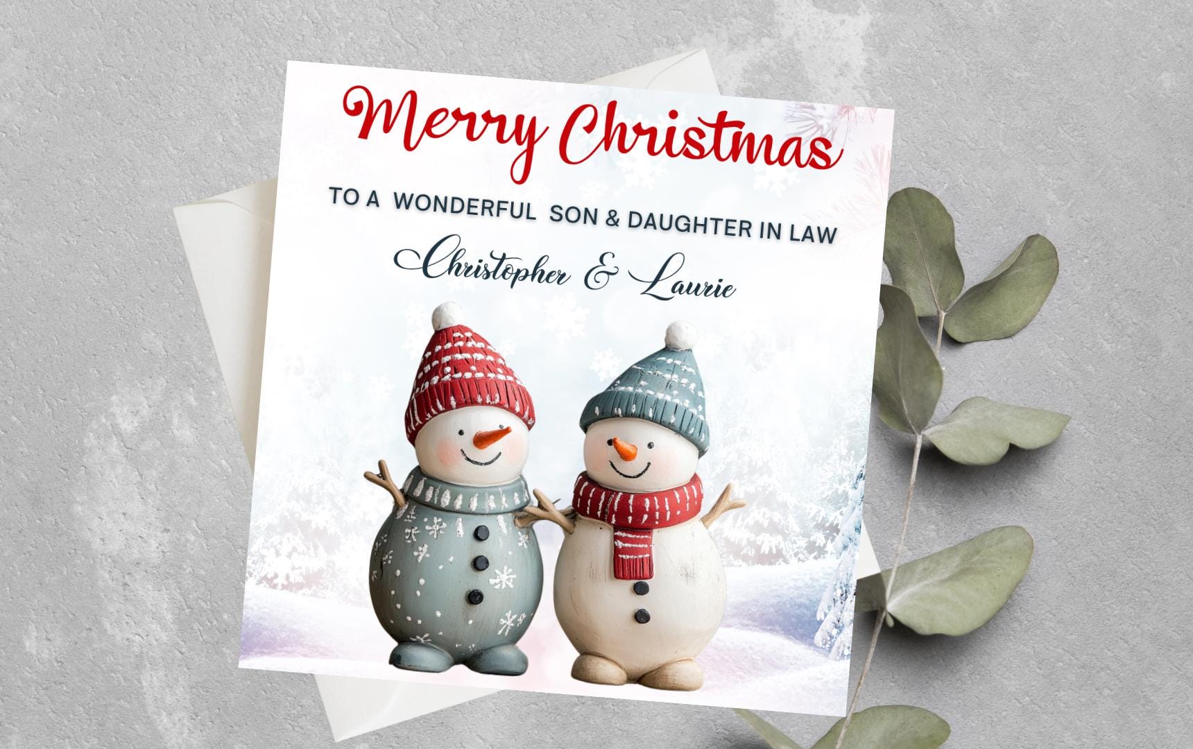 Boofle Weihnachtskarte Für Tochter & Schwiegersohn | Mit Kupferfolie, 14,9x22,9 Cm | Inkl. Umschlag