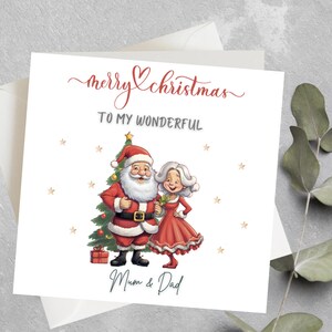 Carte de Noël personnalisée pour maman et papa, carte de Noël pour parents, carte de Noël spéciale pour maman et papa, cadeau de Noël pour maman et papa