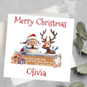 Carte de Noël personnalisée pour fils, fille, garçon, fille, carte de Noël pour petite-fille, petit-fils, carte de Noël personnalisée pour enfants