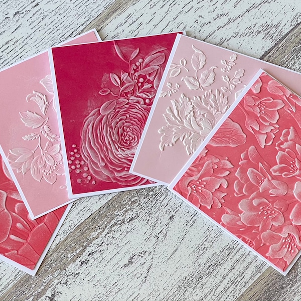 Floral Embossed Thank You Cards - Etsy