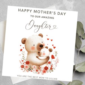 Tarjeta personalizada para el primer día de la madre para hija, tarjeta para el primer día de la madre para nieta, nuera, tarjeta para el primer día de la madre como mamá