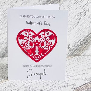 Inviandoti un sacco di amore a San Valentino al mio fantastico ragazzo, biglietto di San Valentino per il ragazzo, lui, lei, biglietto di San Valentino