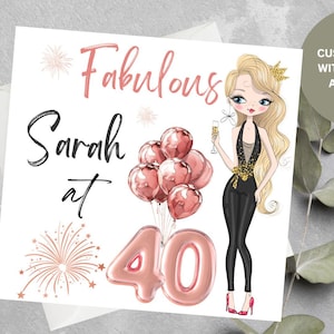 Cadeau d'anniversaire personnalisé pour femme, carte d'anniversaire toute tranche d'âge 30,40,50,60 ans, fabuleuse carte d'anniversaire, carte d'anniversaire reine-dame