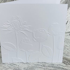Embossed White Floral Notecards set of 6, Embossed Note Cards All ...