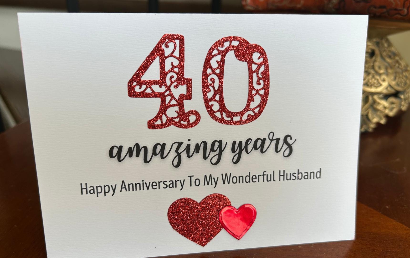 Abeletree Happy 40th Anniversary Card For Men Women, Funny 40 Years Anniversary Ideas Gifts For Couple Husband Wife, Unique Ruby Gifts For 40 Years - View #4