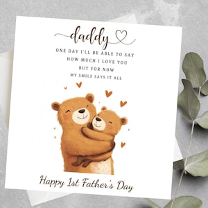 1ère carte de fête des pères personnalisée, premier cadeau de fête des pères, 1ère carte de fête des pères, grand-père, nonno, papa, papa, baba 1ère carte de fête des pères