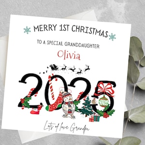 Biglietto Di Natale Per Nipote – “For A Special Granddaughter On Your First Christmas” Con Animali Del Bosco – Cartoncino 23x15 Cm - 6
