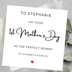 Tarjeta personalizada del primer día de la madre para hija, primera tarjeta del día de las madres para nieta, nuera, 1er día de la madre como tarjeta de mamá
