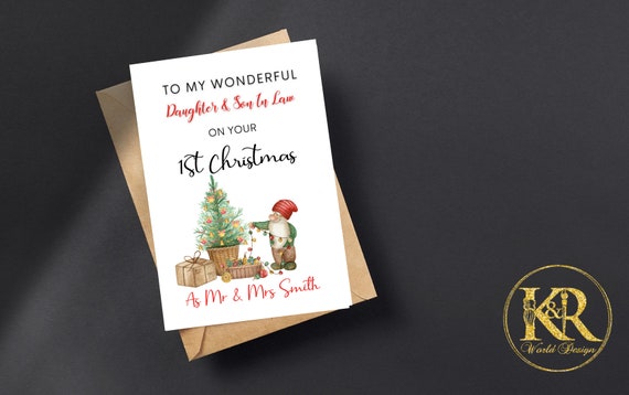 Weihnachtskarte Für Tochter Und Schwiegersohn – Mit Herzlichem Innentext, Inkl. Umschlag