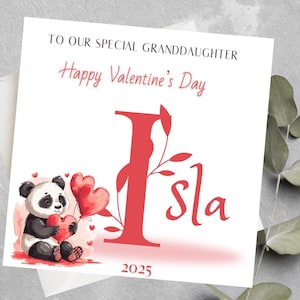 Carte de Saint-Valentin petite-fille, filleule, premier cadeau de Saint-Valentin fille, carte de Saint-Valentin fille personnalisée