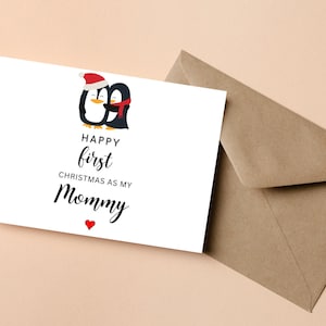 Premier Noël en tant que maman, carte de Noël pour maman, première carte de Noël pour bébé à maman, carte de Noël nouveau-né à maman pour la nouvelle maman
