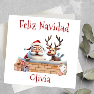 Carte Feliz Navidad pour petit-fils, petite-fille, fils, fille, joyeux Noël carte en espagnol, carte Feliz Navidad pour nièce neveu garçon fille