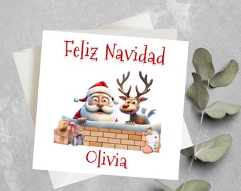 Tarjeta de Feliz Navidad para nieto, nieta, hijo, hija, tarjeta de Feliz Navidad en español, tarjeta de Feliz Navidad para sobrina, sobrino, niño y niña.