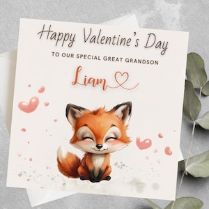 Biglietto di San Valentino personalizzato per nipote, pronipote, figlioccio, nipote, nipote, figlio, regalo di San Valentino, biglietto di San Valentino per figlioccio