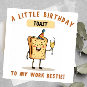 Um pequeno brinde de aniversário para meu melhor amigo do trabalho, Cartão de aniversário do melhor amigo do trabalho, Bonito para o meu cartão de aniversário do melhor amigo do trabalho, Um pequeno brinde para cartão de aniversário