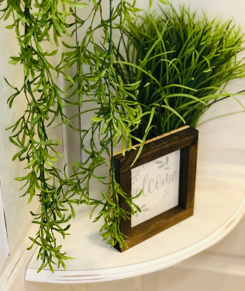 Small Farmhouse Sign Small Wooden Sign Welcome Entryway Small Sign Tiered Tray Decor Welcome Tiered Tray Sign