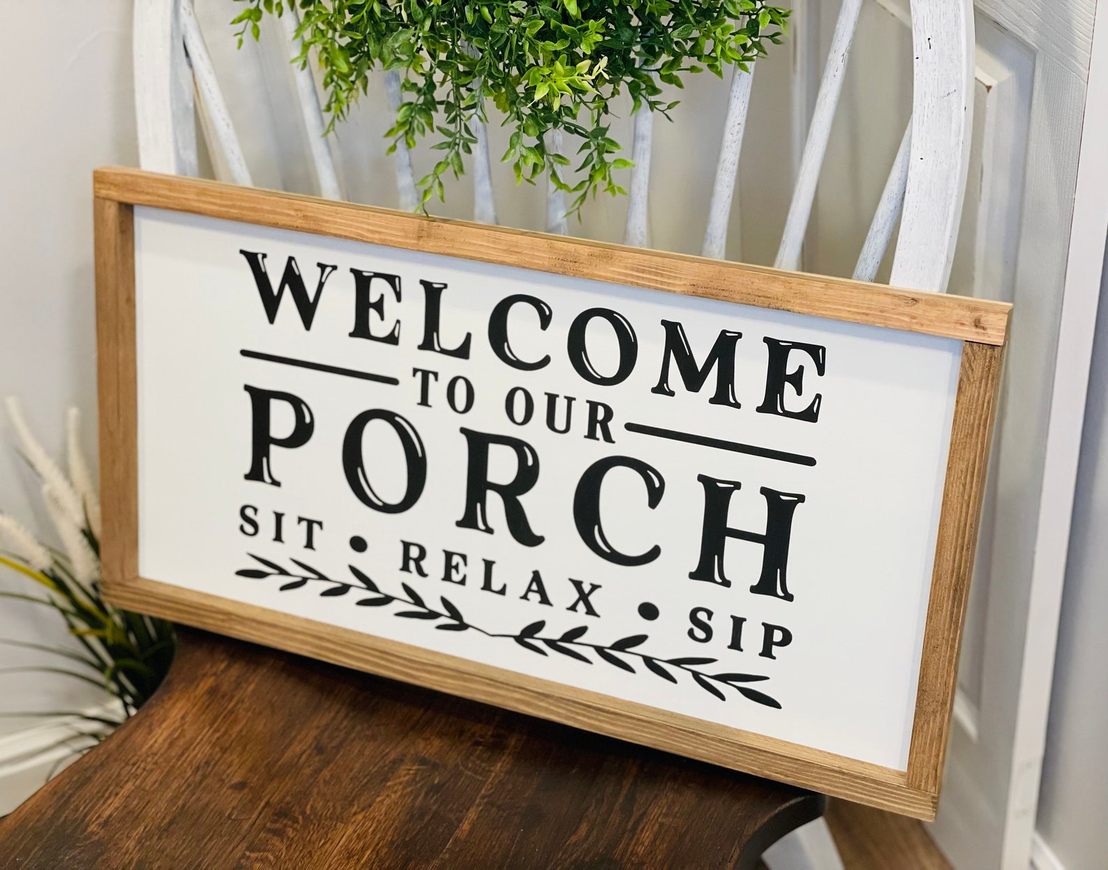 to Our Porch Farmhouse Sign Large Farmhouse Sign Etsy