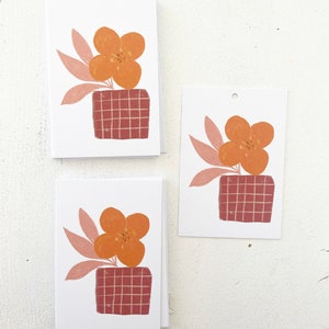 Minikarte Postkarte Anhänger A8 Kreide Blume Bild 2