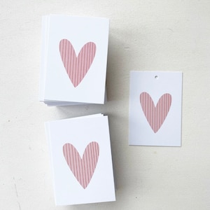 Minikarte Postkarte Anhänger A8 Herz gestreift