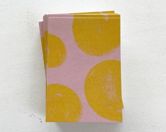Postcard chalk pink yellow A7
