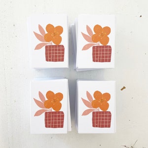 Minikarte Postkarte Anhänger A8 Kreide Blume Bild 1