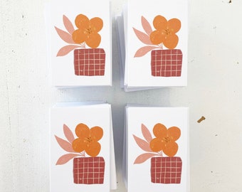 Minikarte Postkarte Anhänger A8 Kreide Blume