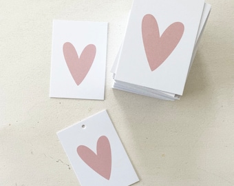 Mini card postcard pendant A8 heart pink
