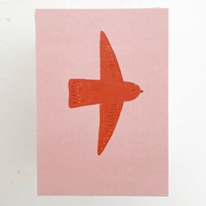 Postkarte Kreide Vogel A7