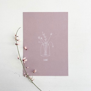 Postkarte „Danke“  rosa