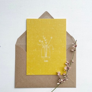 Postkarte „Danke“  Gelb randlos