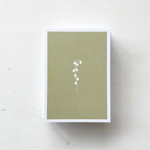 Postkarte Maiglöckchen  auf grün