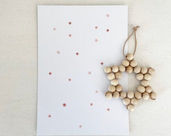 Postcard Christmas card stars